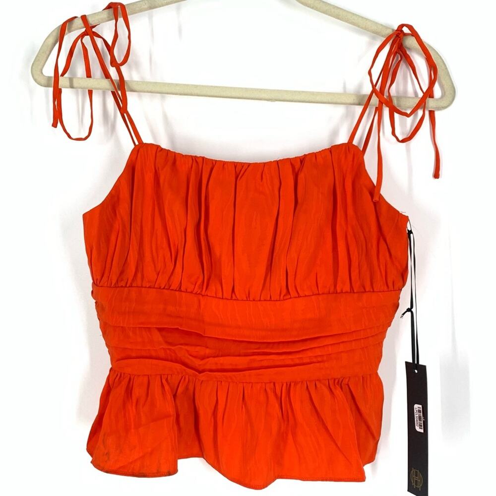 House of Harlow 1960 X‎ Revolve Smocked Orange Cropped Tank Size XXS